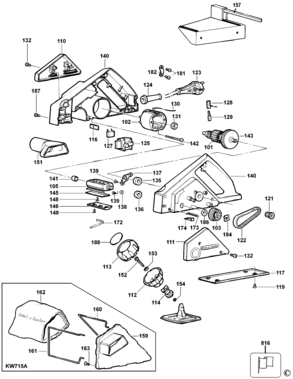 Page A Diagram and Parts List for KW715-AR 1 Black and Decker Planer Jointer